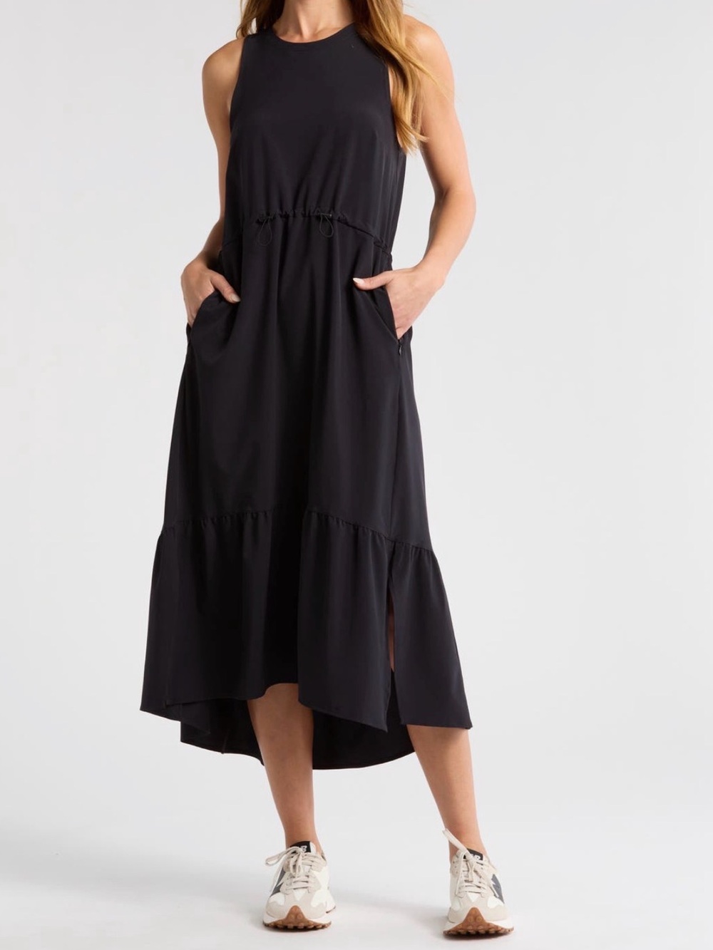Zella Pursuit tiered midi dress